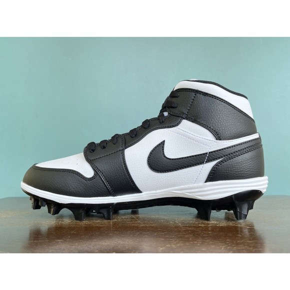 Jordan 1 Mid Alpha Menace White/Black Football Cleats Men's Size 11 FJ6805-100 - Picture 3 of 10